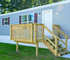 Entrance to manufactured home