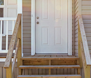 Front door of manufacturered home