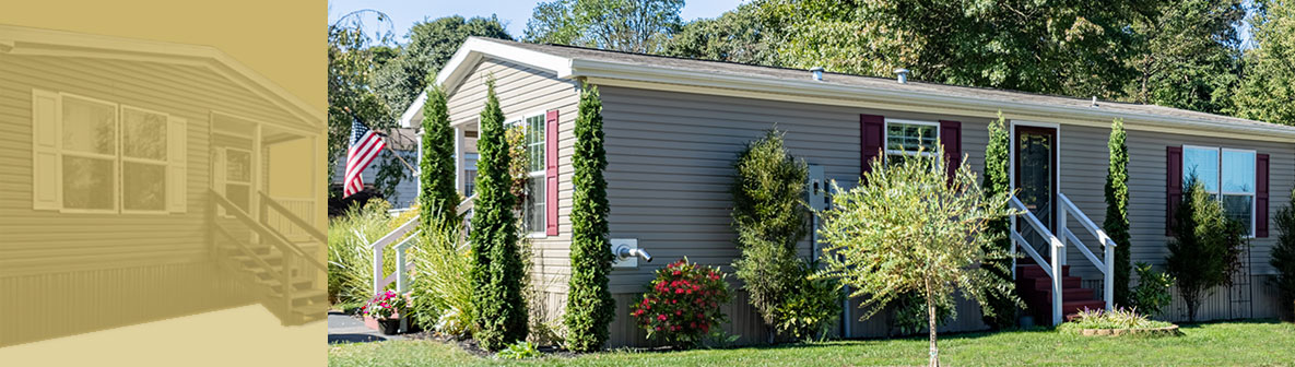 Modular home with beautiful landscaping